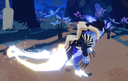 Old custom Glow Tail Luxsces; note the glowing thumbs and parts of the legs
