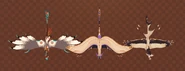 Size comparison, top view, spread apart