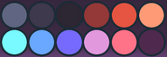 Danténos' primary color palette