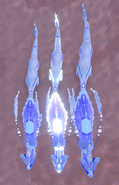 Dwarfism (left), Shimmer + Glimmer normal-sized (middle) and Gigantism (right) Yenyasha, from above