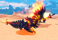 Iztajuatl's blood, which is red-orange