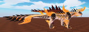 Size comparison with Dragonixsauria and former model, side view