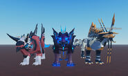Redesign size comparison with the old design and Magnarothus, front view