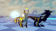 A Glimmer Norskogg standing next to a regular Norskogg