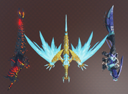 Size comparison, top view, spread apart