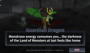 The Guardian Dragon mother informs you of your full corruption.