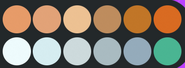 Banishii's secondary color palette
