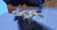 Old Leucistic Nymphasuchus; note the grey material on the underbelly and legs