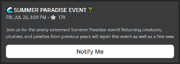 The Summer Paradise Event notifier on Roblox