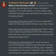 Information about this Winter Event one week before release, and confirming the previous post