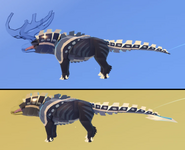 Headless male (above) and female (below) Therolachus