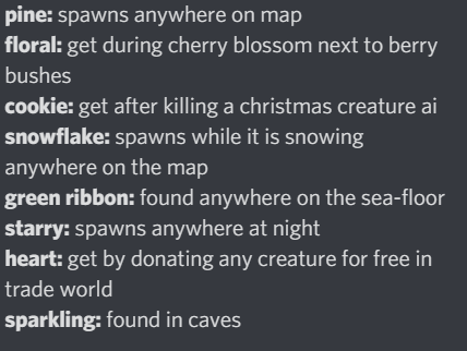 Helpful guide to each ornament.