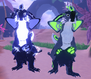 Old Dwarfism (right) and normal with Thunderstorm palette (left) Nindyr