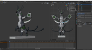 Nindyr's complete model, rigged