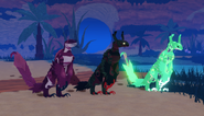 Headless female (left), Zombified (middle), and Ghosty (right) Prabiki