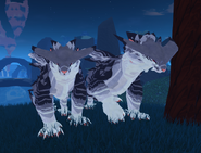 Gigantism (right) and normal (left) Meorlark