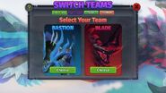 Pre-release image of team selection.