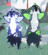Old Gigantism (right) and normal with Thunderstorm palette (left) Nindyr