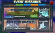 Event Missions menu with colored bars shown