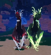 Dwarfism (left) and custom Shimmer (right) Garra Warden