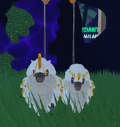 Gigantism (left) and normal (right) Puffwump