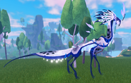 Teen Boreal Warden in-game; note that due to a bug, some neck icicles appear missing