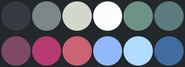 Dyaelatura's primary color palette