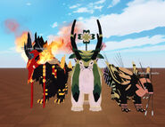 Clovilowper's size as compared to Heisoteri and Aesho, front view