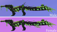 Custom Clover Nymphasuchus, colored in black to highlight the mutation