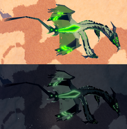 Creatures of sonaria sar'hingaro three headed hydra dragon in a green toxic  wasteland