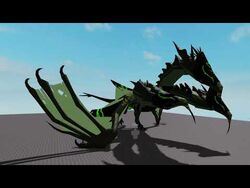 Creatures of sonaria sar'hingaro three headed hydra dragon in a green toxic  wasteland