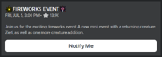 The Firework Event notifier on Roblox