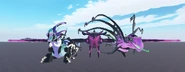 Zakaiodrak's size compared with those of Novus Warden and Gimon-Ogu