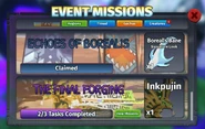 Event Missions menu with colored bars shown