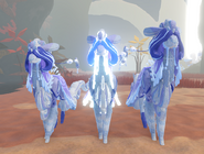 Dwarfism (left), Shimmer + Glimmer normal-sized (middle) and Gigantism (right) Yenyasha