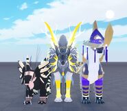 Size comparison with Aesho and Amolis, front view