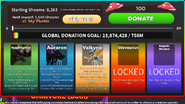 The donation menu showcasing the missions for Yggdragstyx, Auraron, and Valkyrie