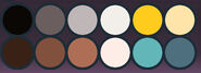 Gloracus' primary color palette