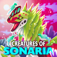 Doragonix, along with the Minawii, in the former Creatures of Sonaria icon, by malarkeii