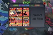 Shop menu.