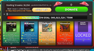 The donation menu as seen during Part 2, with Glovaucus' mission unlocked