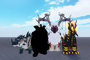 Size comparison with Kendyll, Iztajuatl, and a mystery creature which is probably a Kendyll redesign teaser, front view