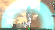 Boss Mode Effect appears as a rotating, dotted blue giant halo/hollow sphere.