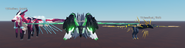 Flickaflie's size compared to that of Ibetchi and Flixlit