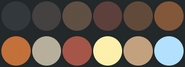 Cenicara's primary color palette