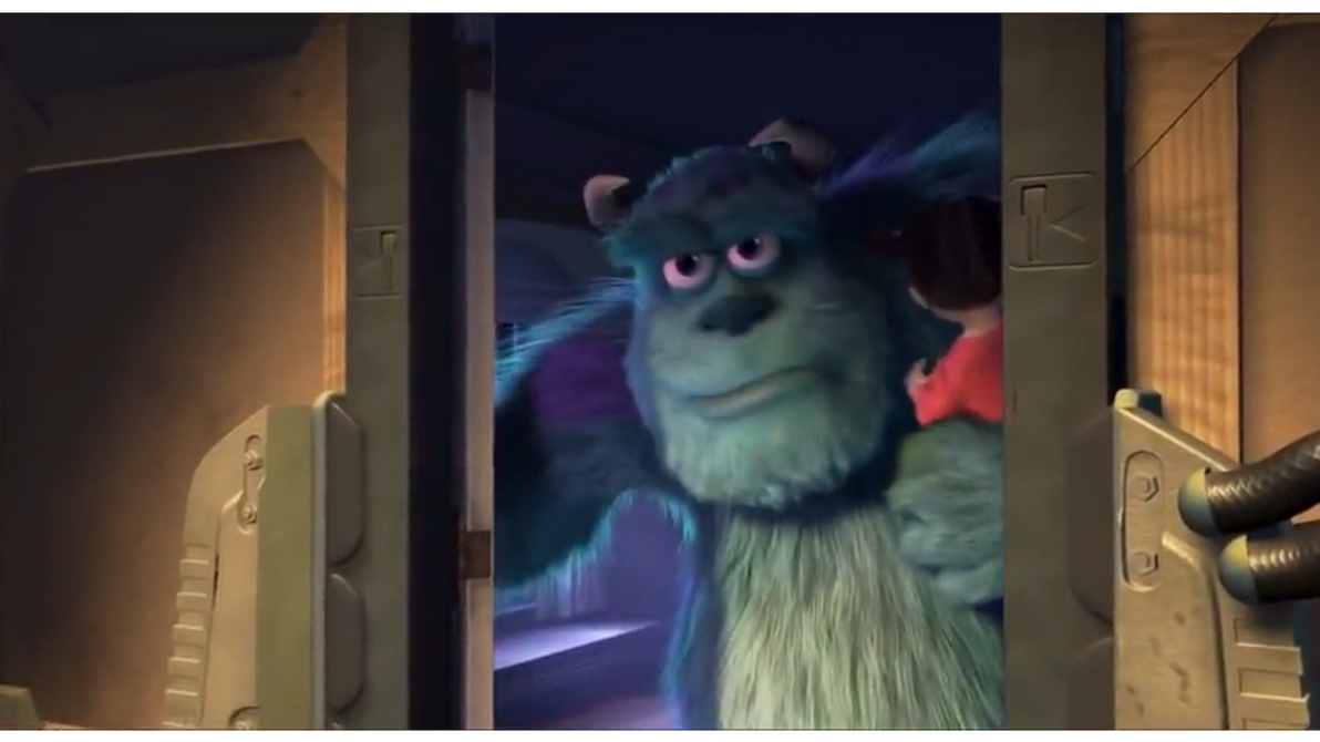 In Monsters Inc. (2001), during the door chase scene, Sully and