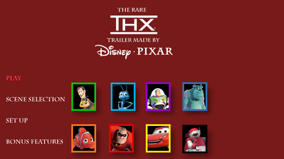 Rare THX Trailer made by Disney Pixar DVD Menu