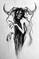 Drawing of her demon form by a survivor. Art by anstestern.