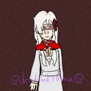 A pair of red hands gripping Lorelei’s neck