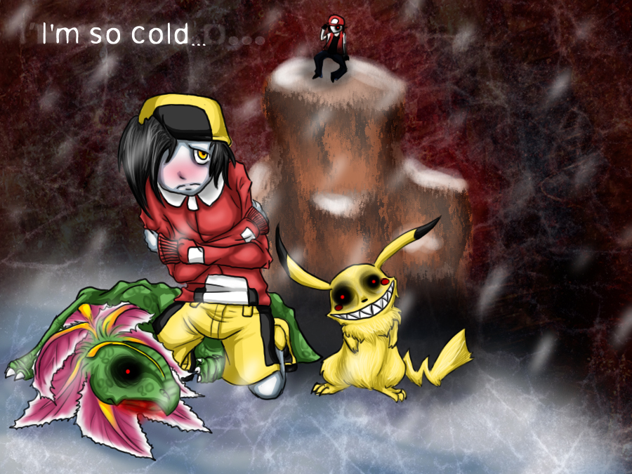PARTY PARTY PARTY HARD — [Image: fanart of Ethan and Red from Pokémon.  Snow